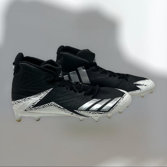 Adidas Freak black white and silver football cleats size 11.5 - Picture 3 of 6